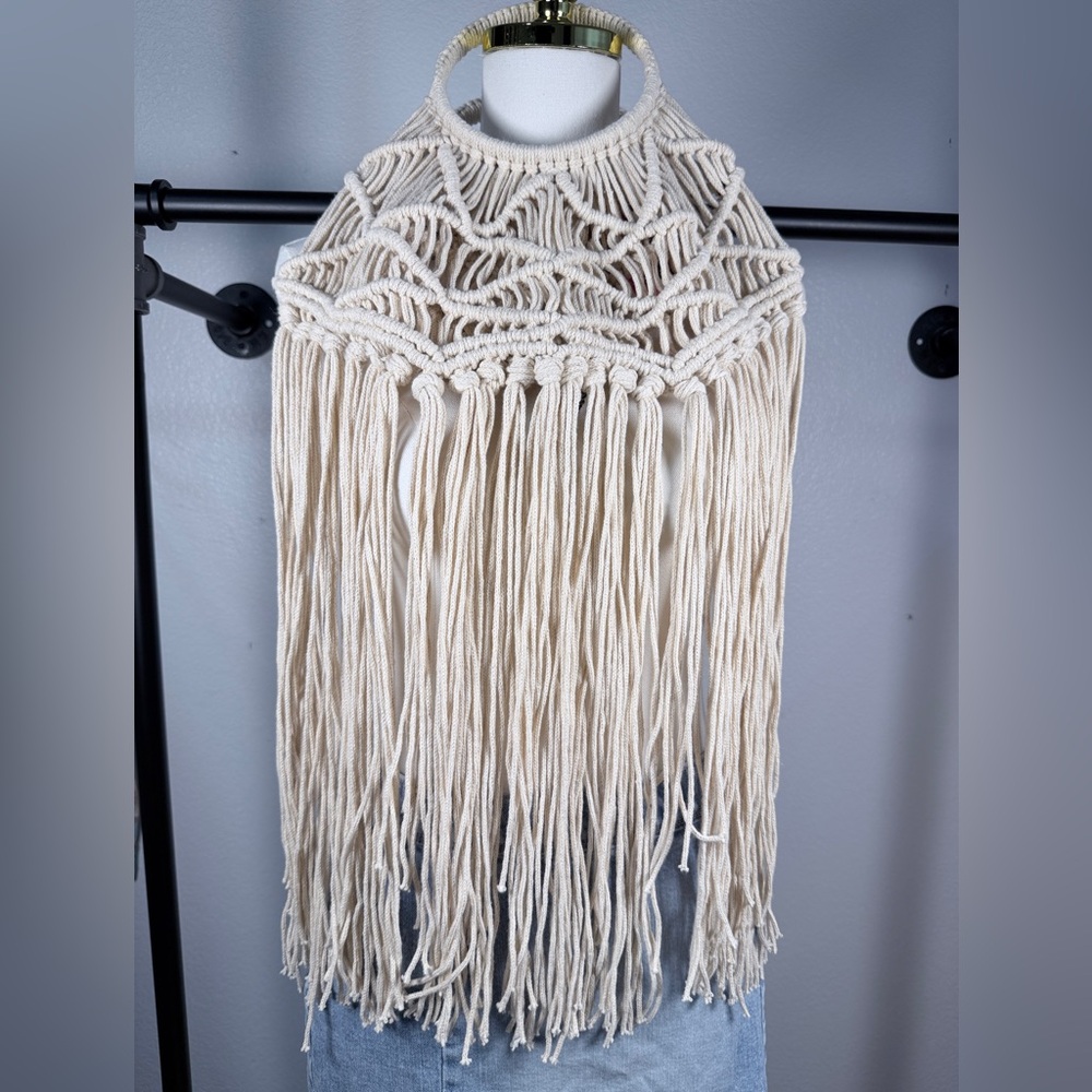 Nannacay Manu Handmade Macramé Fringe Bag Natural‎ Cotton Rope Boho Purse Brazil